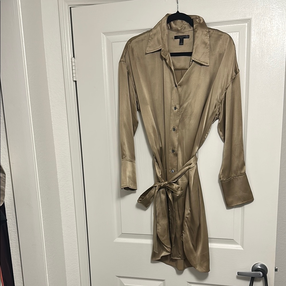 Banana Republic Gold Satin Dress